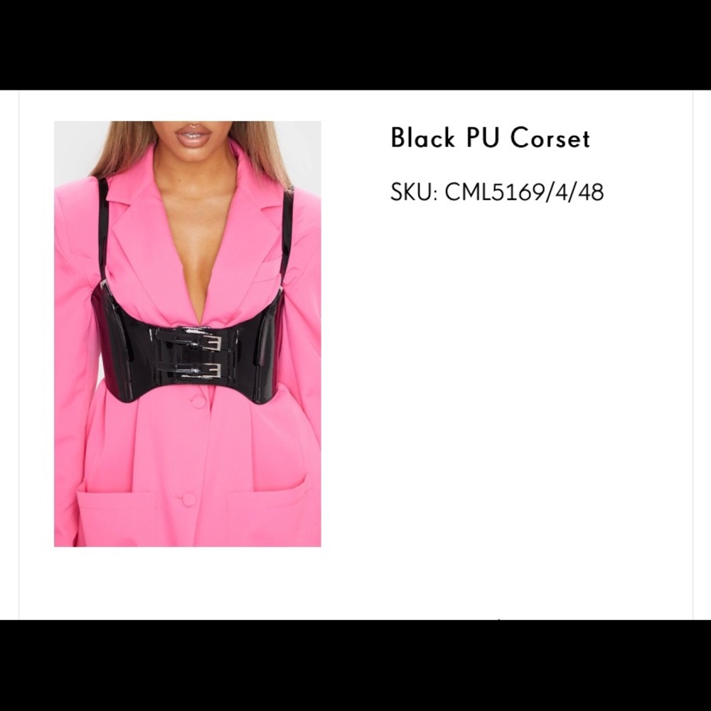 Black PU Corset